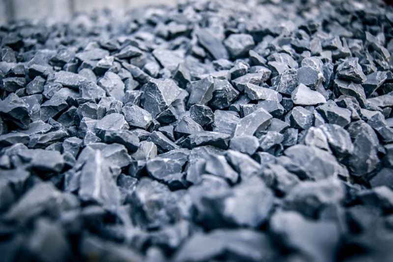 Close-up of crushed stone chips