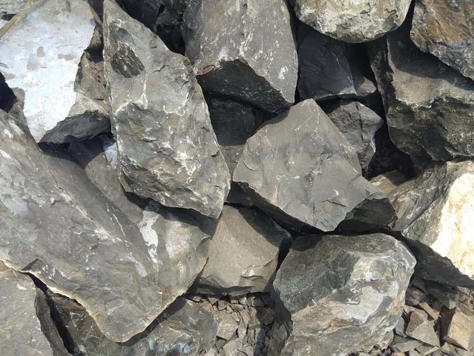 Boulders in a stockpile